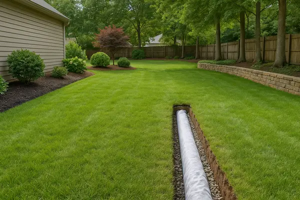 a french drain project in progress from Dallas French Drain Installation in Dallas, TX - french drain contractor a french drain project in progress from Dallas French Drain Installation in Dallas, TX - french drain contractor