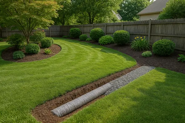 A french drain project in progress from Dallas French Drain Installation in Dallas, TX - gravel french drain A french drain project in progress from Dallas French Drain Installation in Dallas, TX - gravel french drain